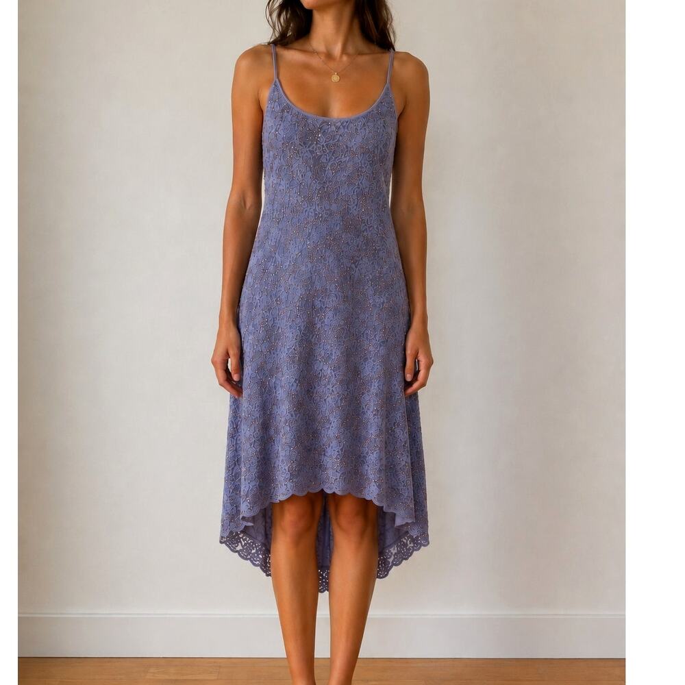 Vintage Y2K My Michelle Fairycore Periwinkle Ballet Lace Midi Dress-Medium
